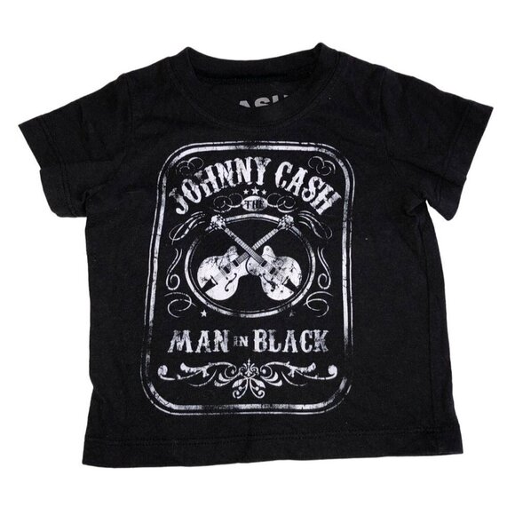 Johnny Cash Size 12M Baby Shirt Tee Man in Black Graphic Tee Short Sleeve Unisex - Picture 1 of 3